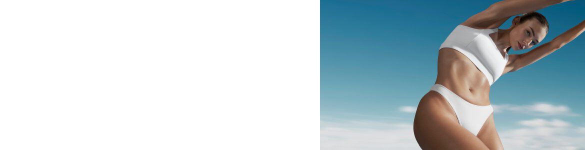 Weißes, rundliches Objekt mit Schriftzug "apple" gegen blauen Hintergrund.